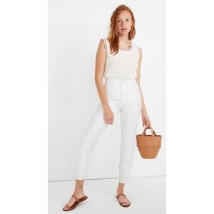 Madewell tall classic straight jeans tile white